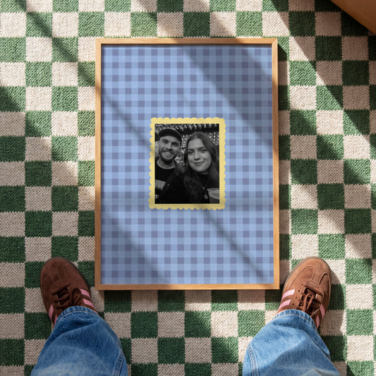 Personalised Gingham Photo print