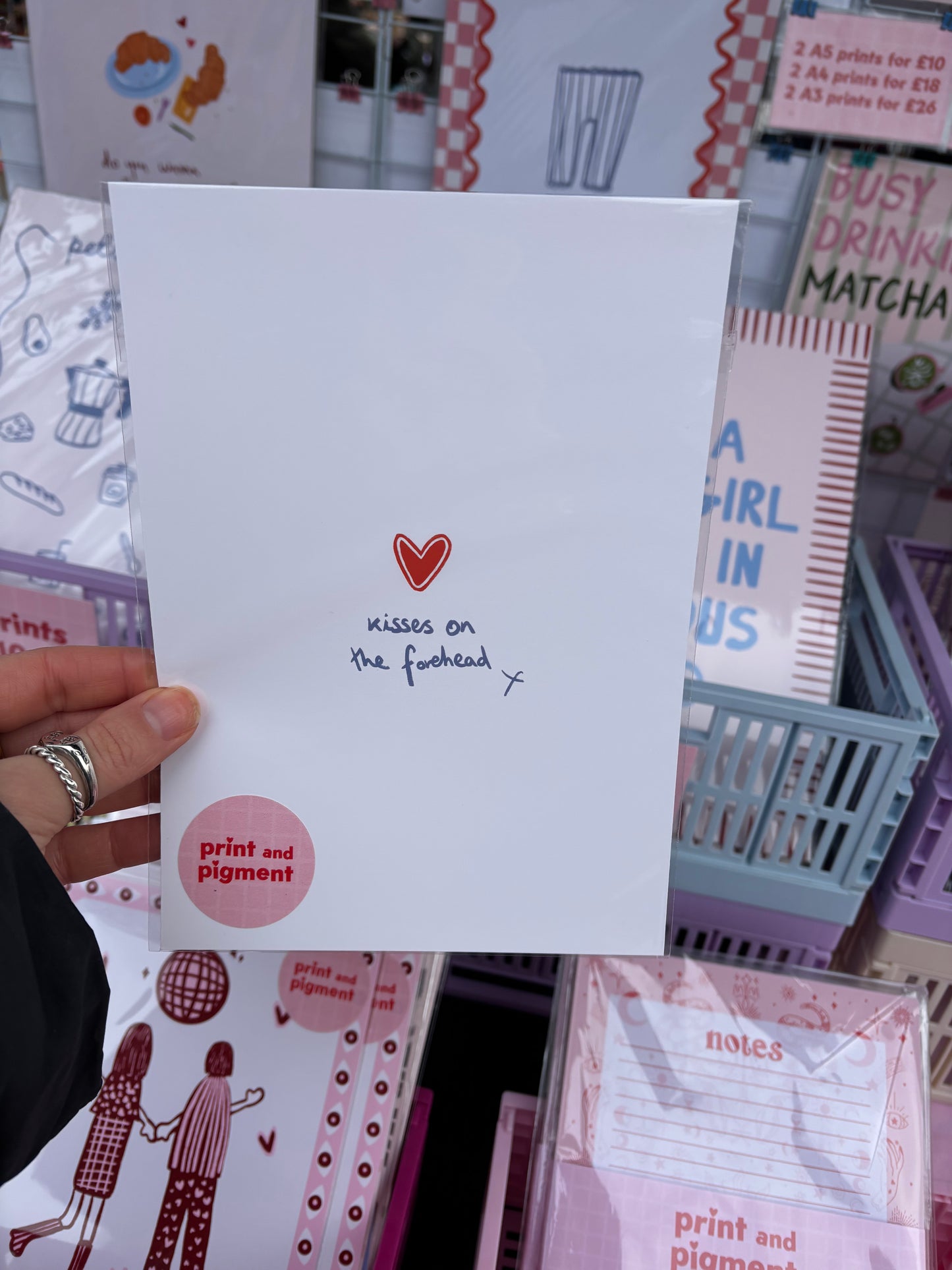 Kisses On The Forehead Cute Romance Print