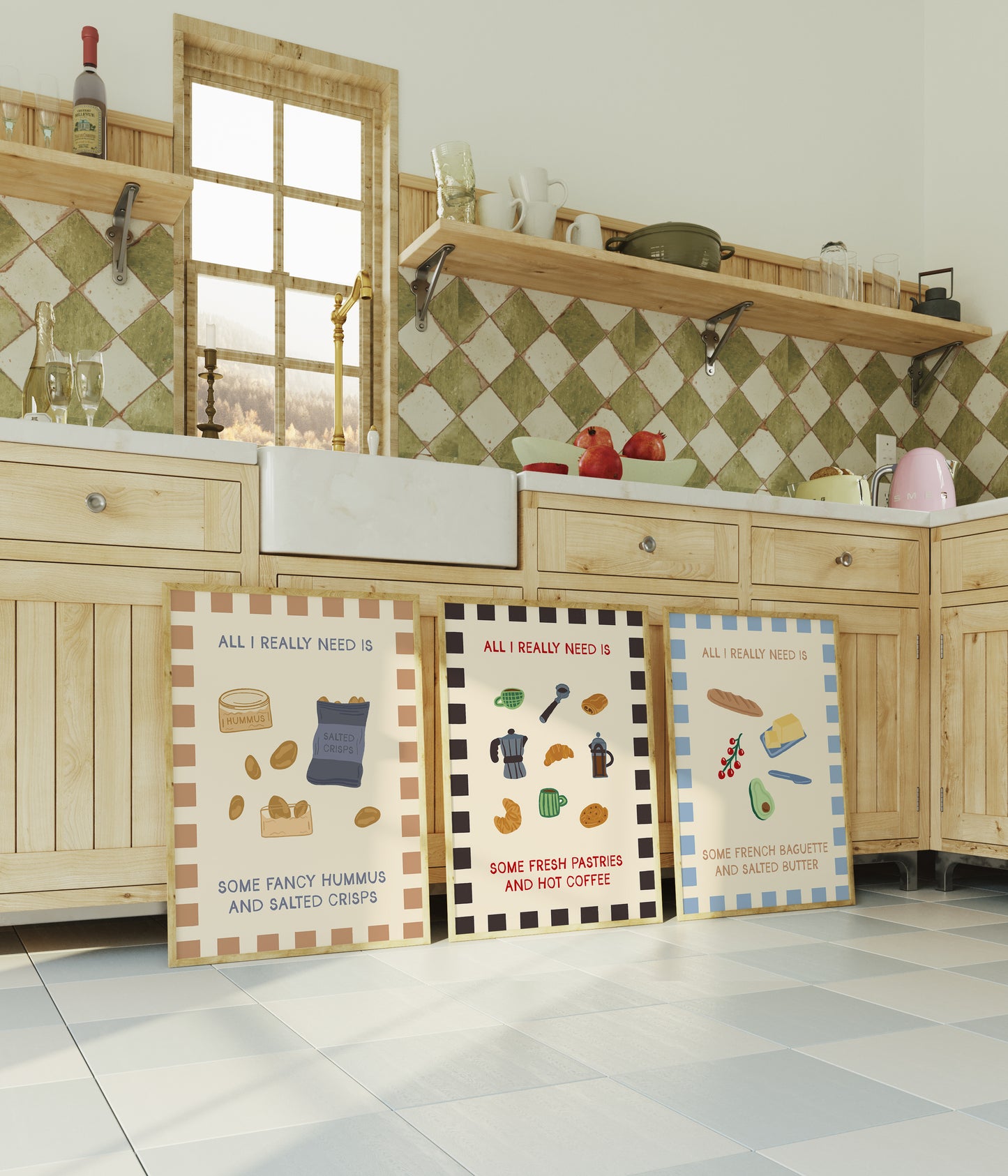 All I Really Need Is Some Fresh Pastries and Hot Coffee Print