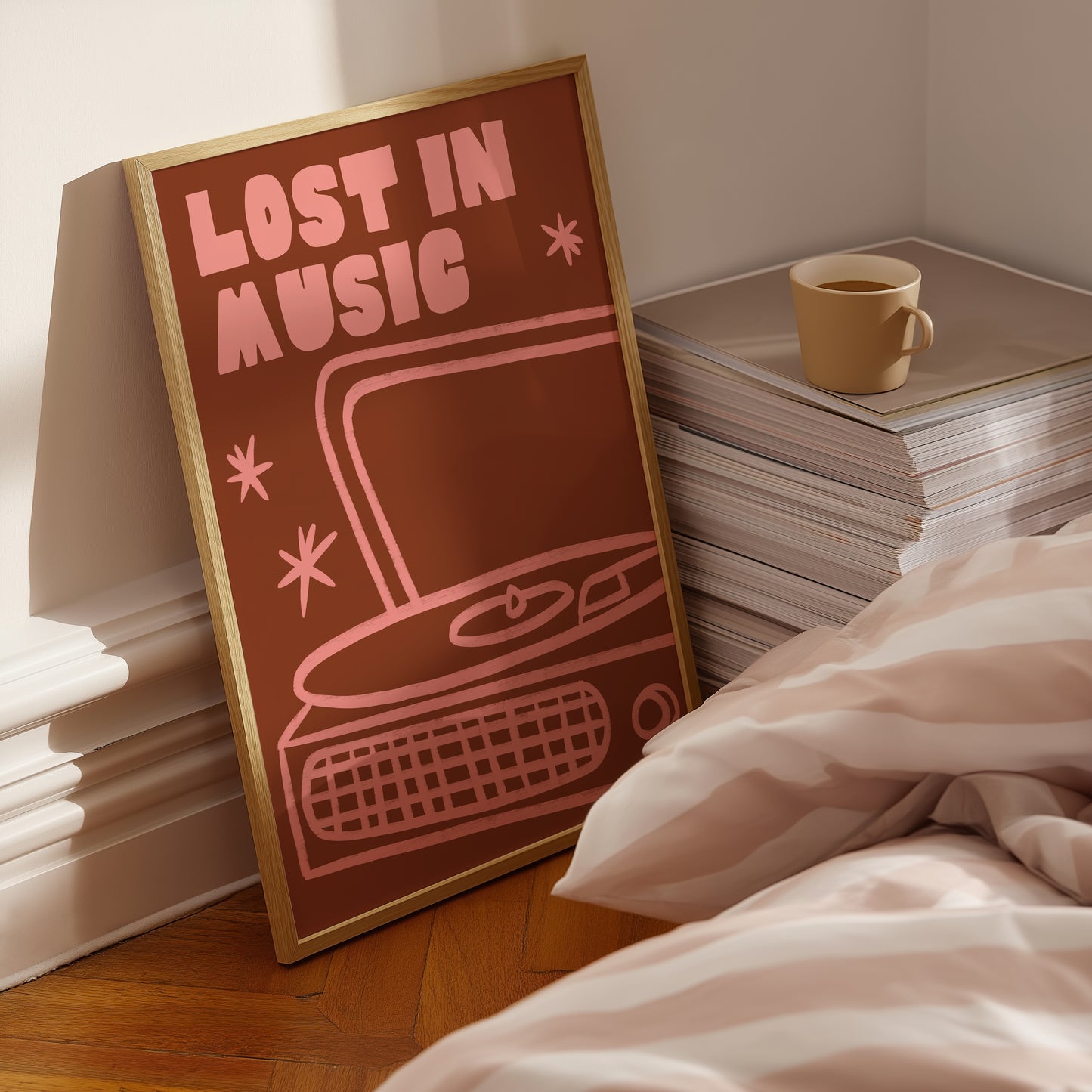 Lost In Music Record Player Print