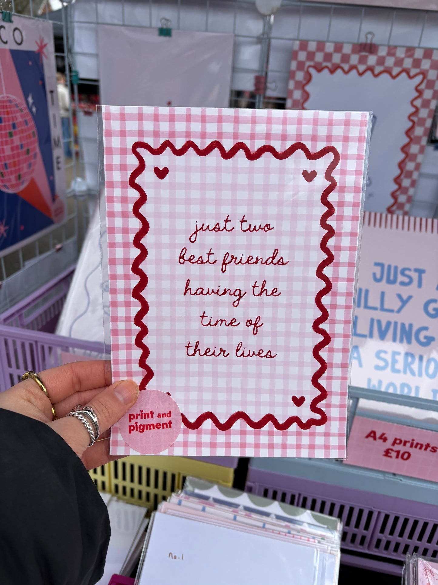 Just Two Best Friends Having The Time Of Their Lives Gingham Print