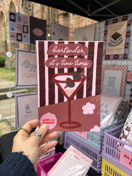 Bartender, It's Tini Time print