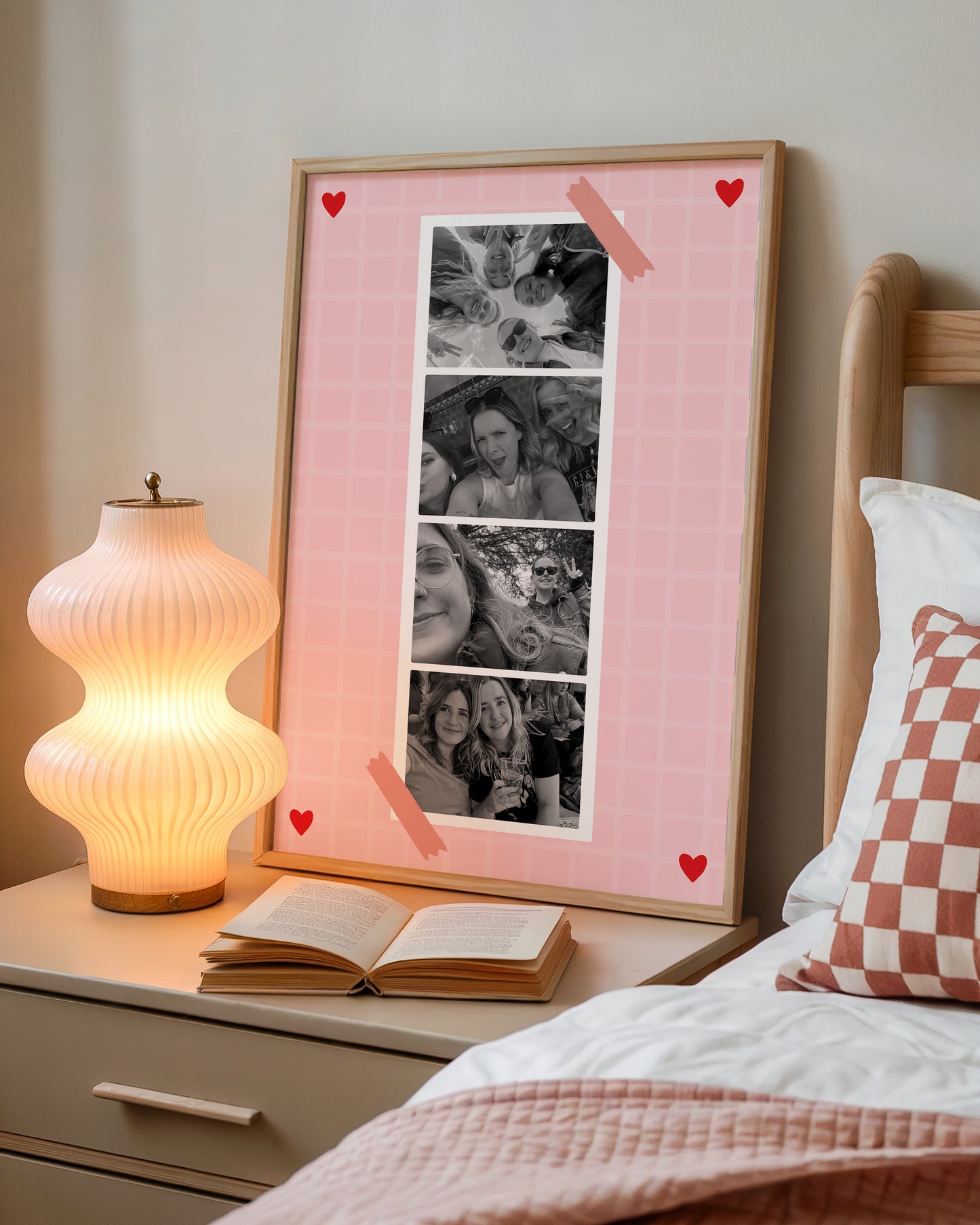 Personalised Pink and Red Photobooth print