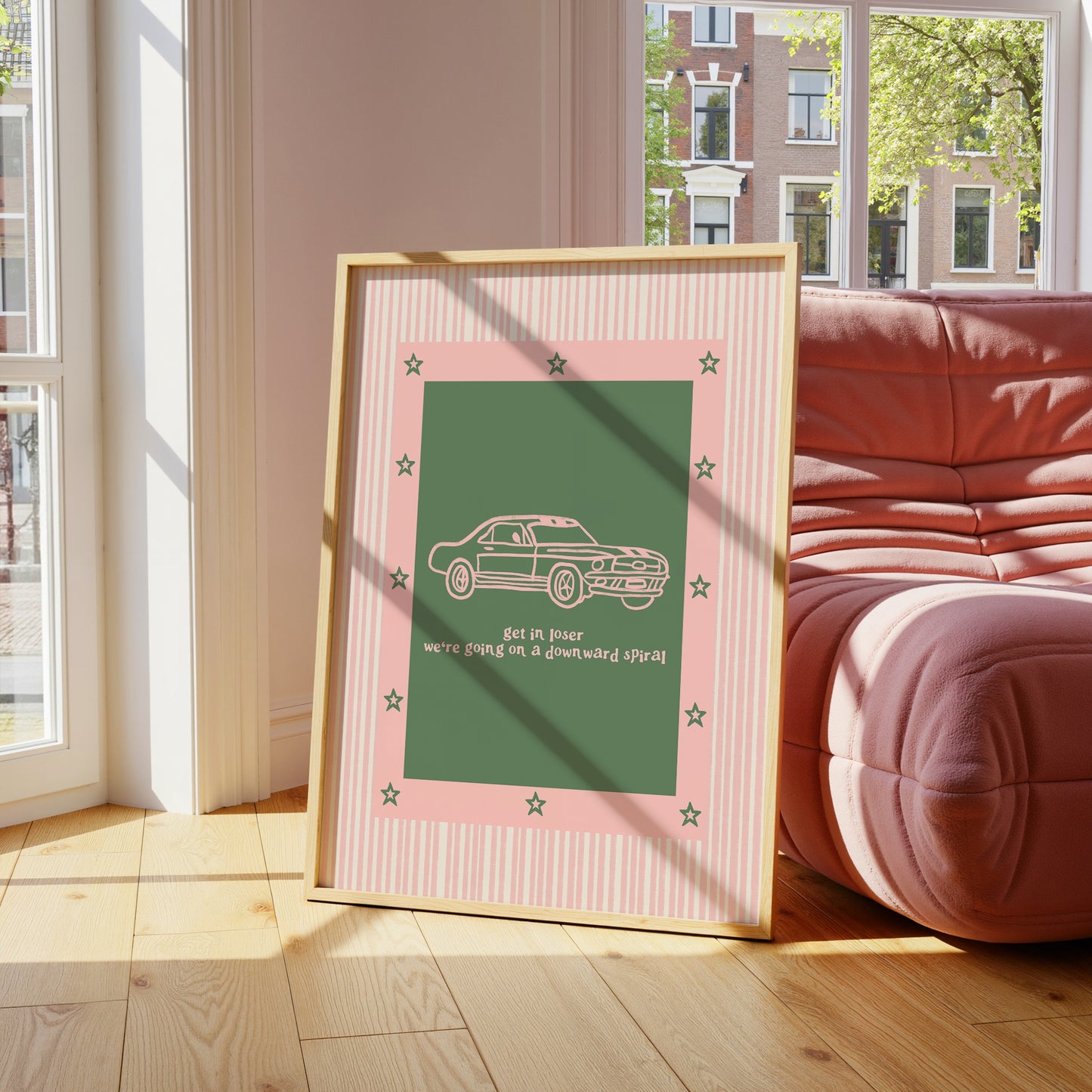 Get In Loser We're Going On A Downward Spiral print