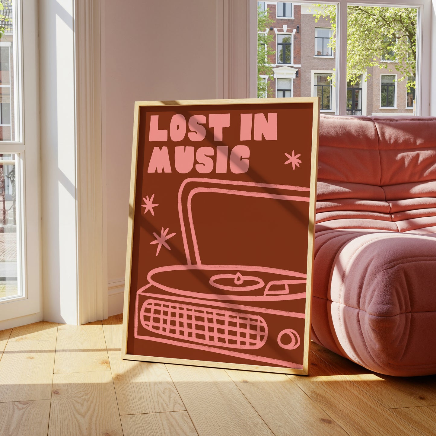 Lost In Music Record Player Print