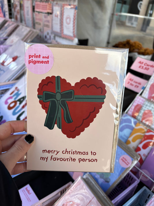 Merry Christmas To My Favourite Person Festive Card