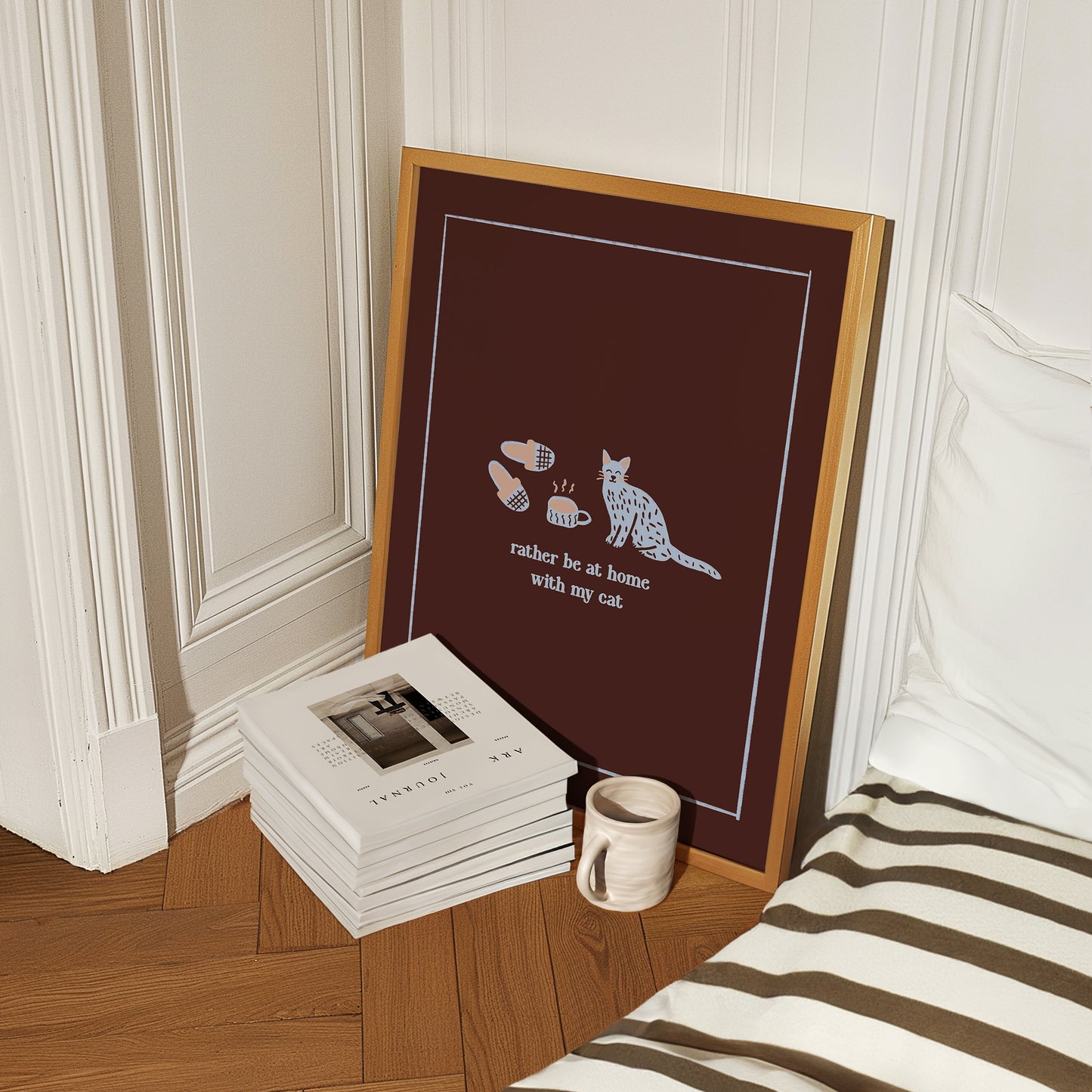 Rather Be At Home With My Cat print