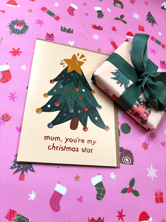 Mum, You're My Christmas Star Festive Card