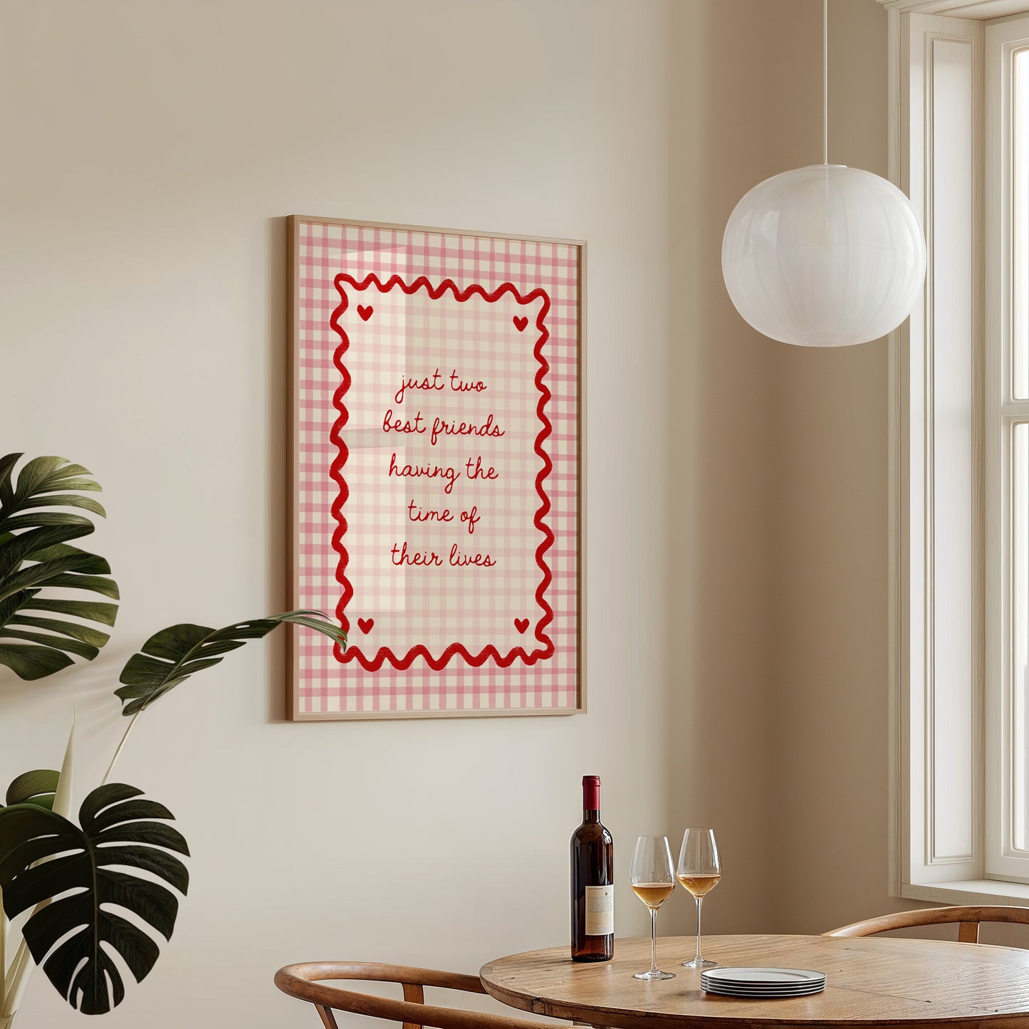 Just Two Best Friends Having The Time Of Their Lives Gingham Print