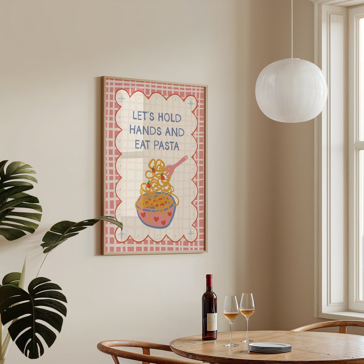 Let's Hold Hands And Eat Pasta Couples Print