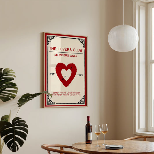 The Lovers Club Vintage Style Print