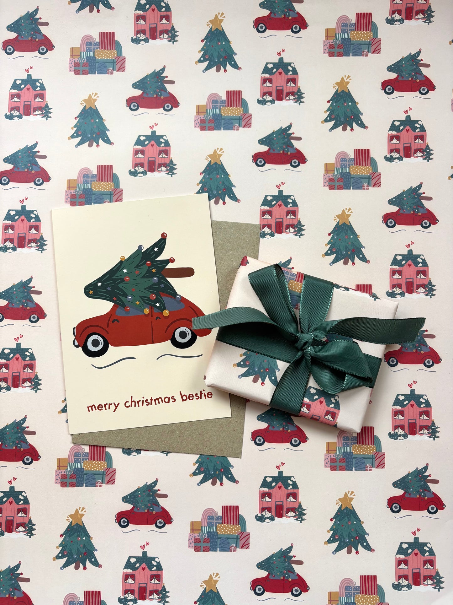 Christmas Winter Scene A2 Wrapping Paper Sheet