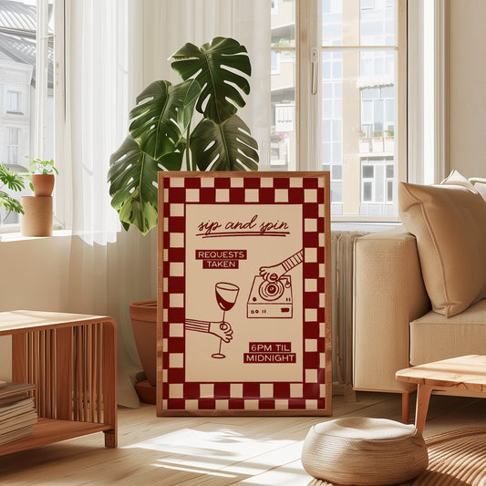 Sip and Spin Records Print