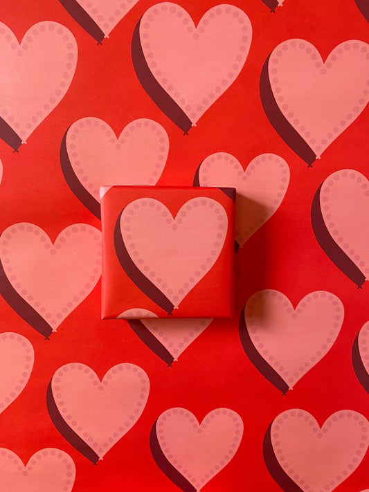 Love Hearts A2 Wrapping Paper Sheet