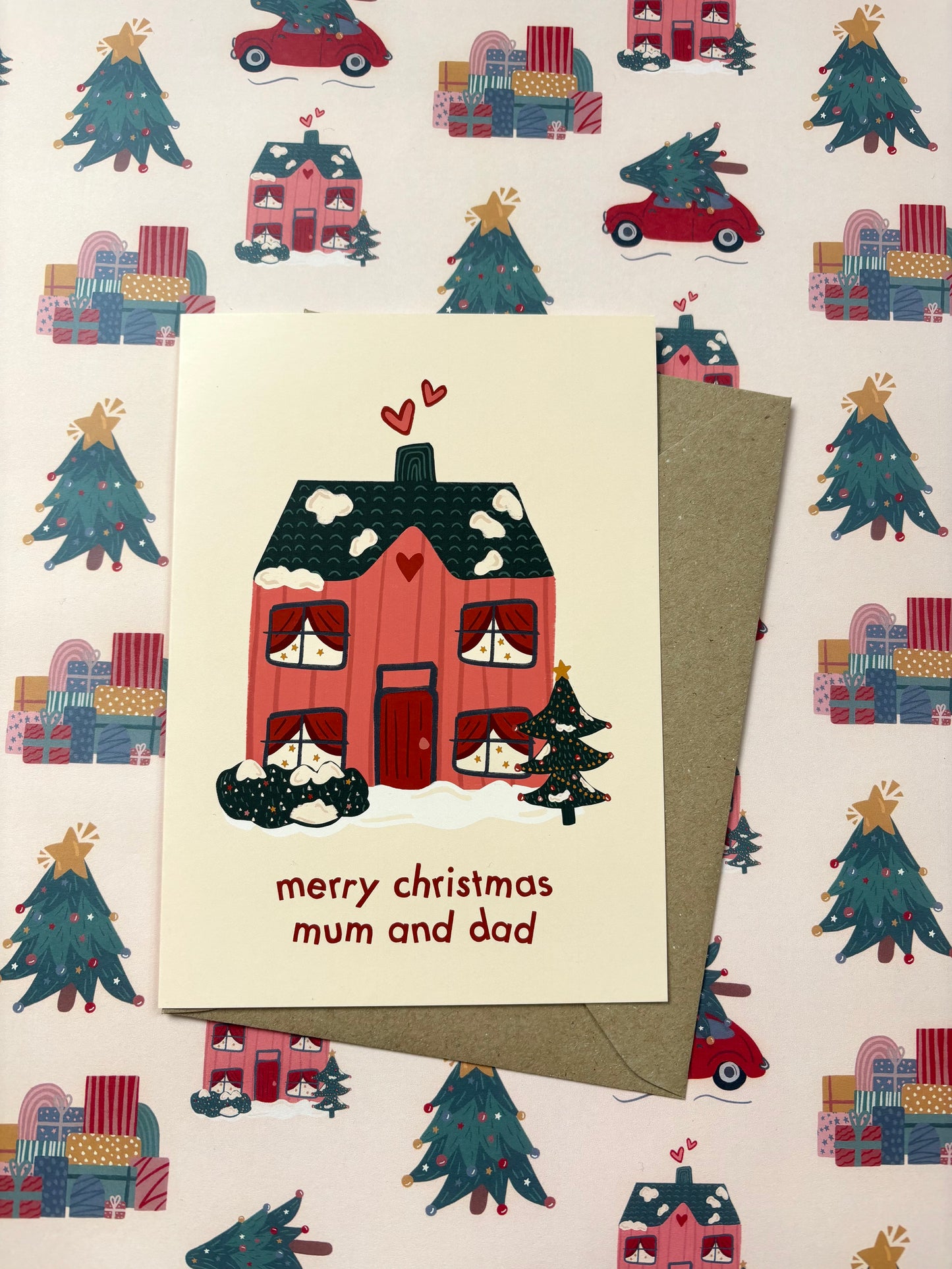 Merry Christmas Mum and Dad Festive Card