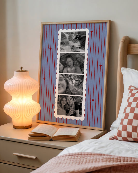 Personalised Blue and Red Photobooth print