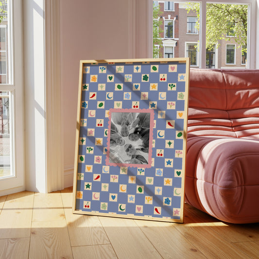 Personalised Funky Blue Photo print