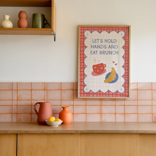 Let's Hold Hands And Eat Brunch Couples Print
