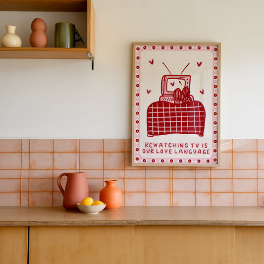 Rewatching TV Is Our Love Language Cute Couples Print