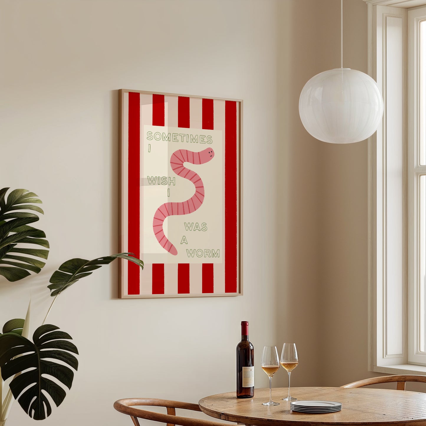 Sometimes I Wish I Was a Worm Stripey Print