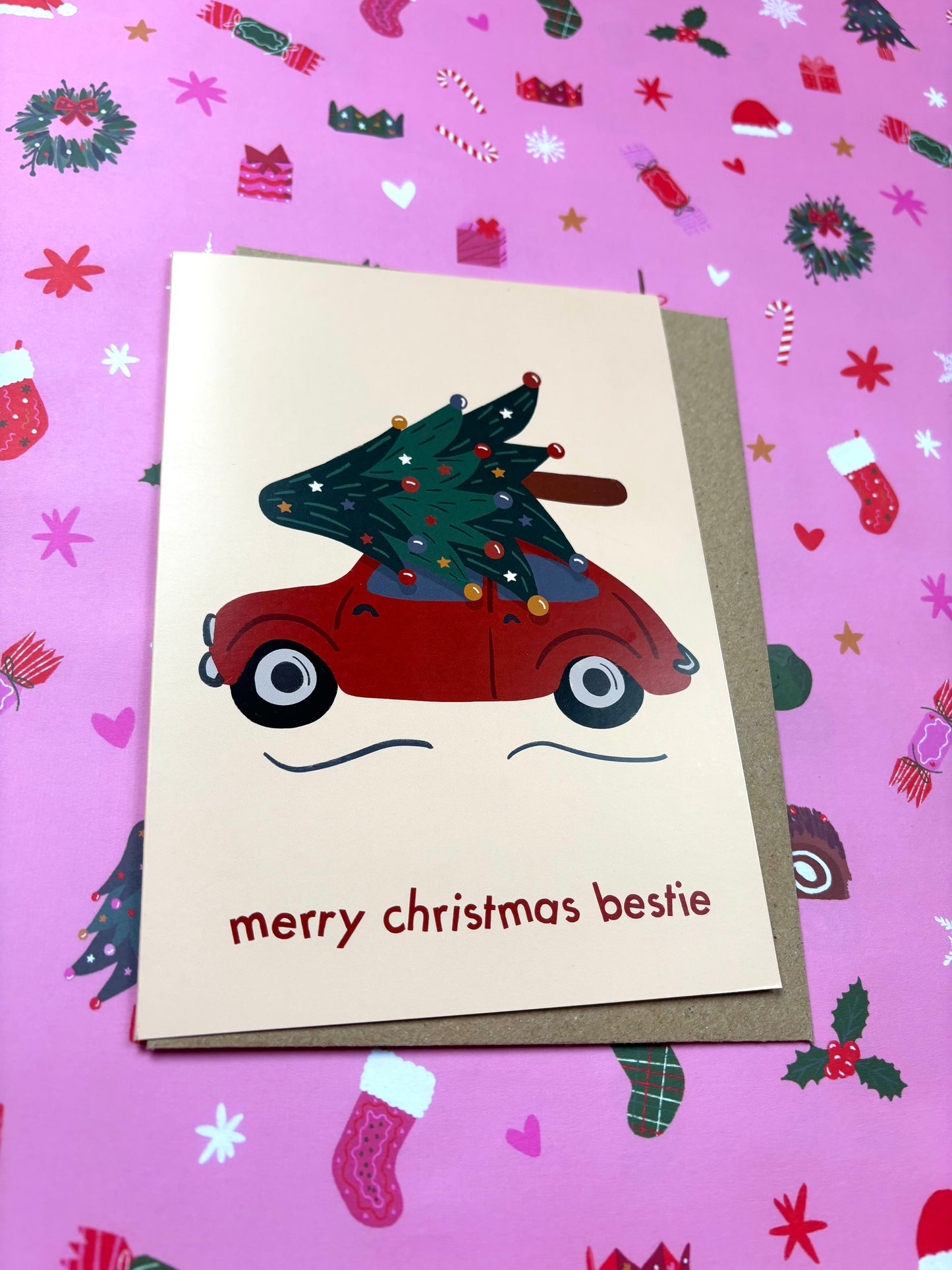 Merry Christmas Bestie Festive Card