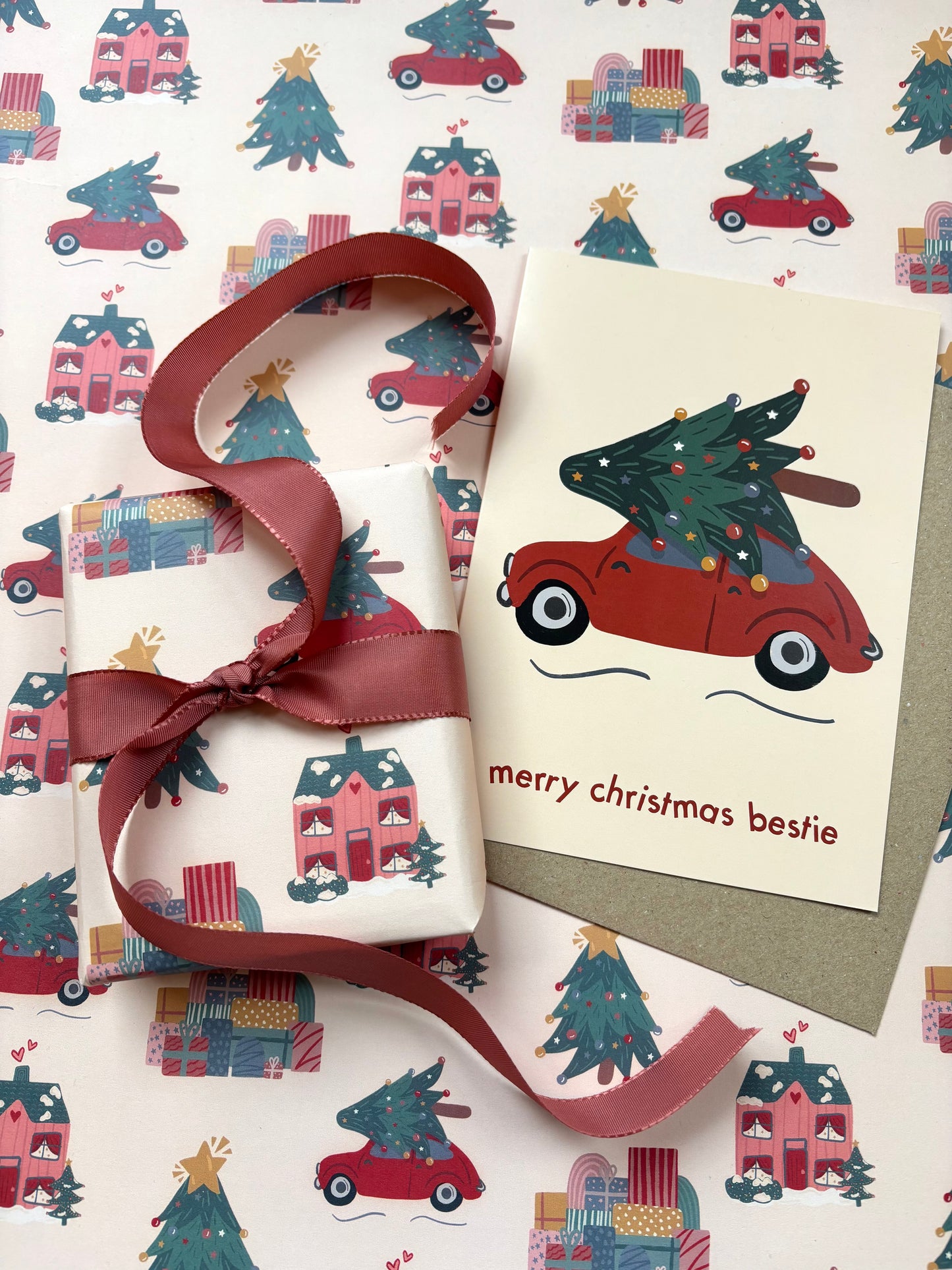 Merry Christmas Bestie Festive Card