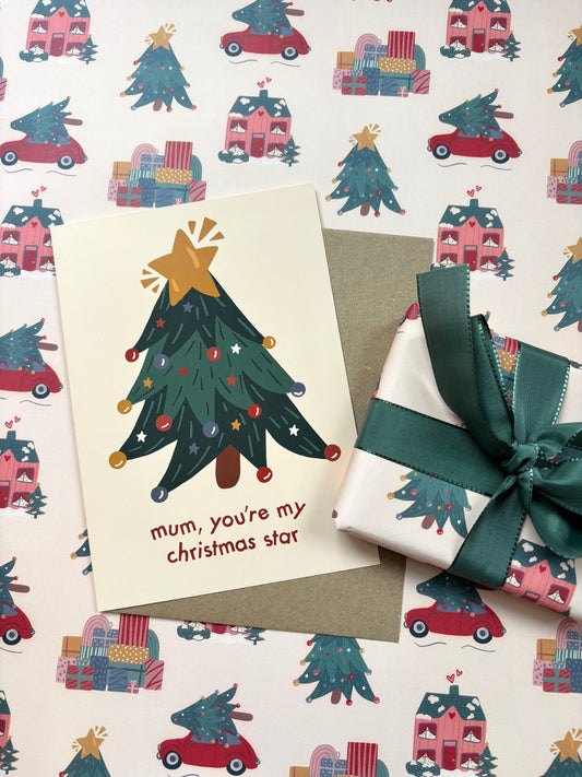 Mum, You're My Christmas Star Festive Card