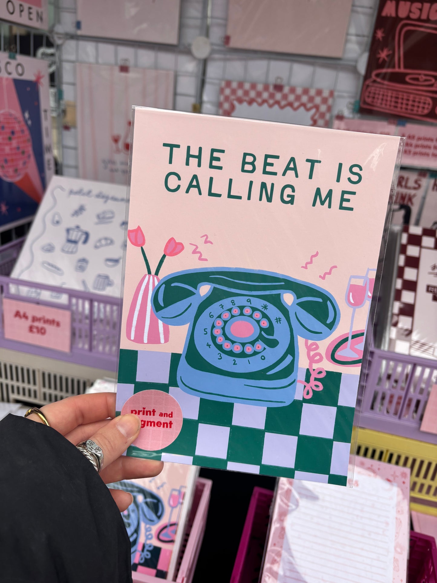 The Beat Is Calling Me Retro Music Print