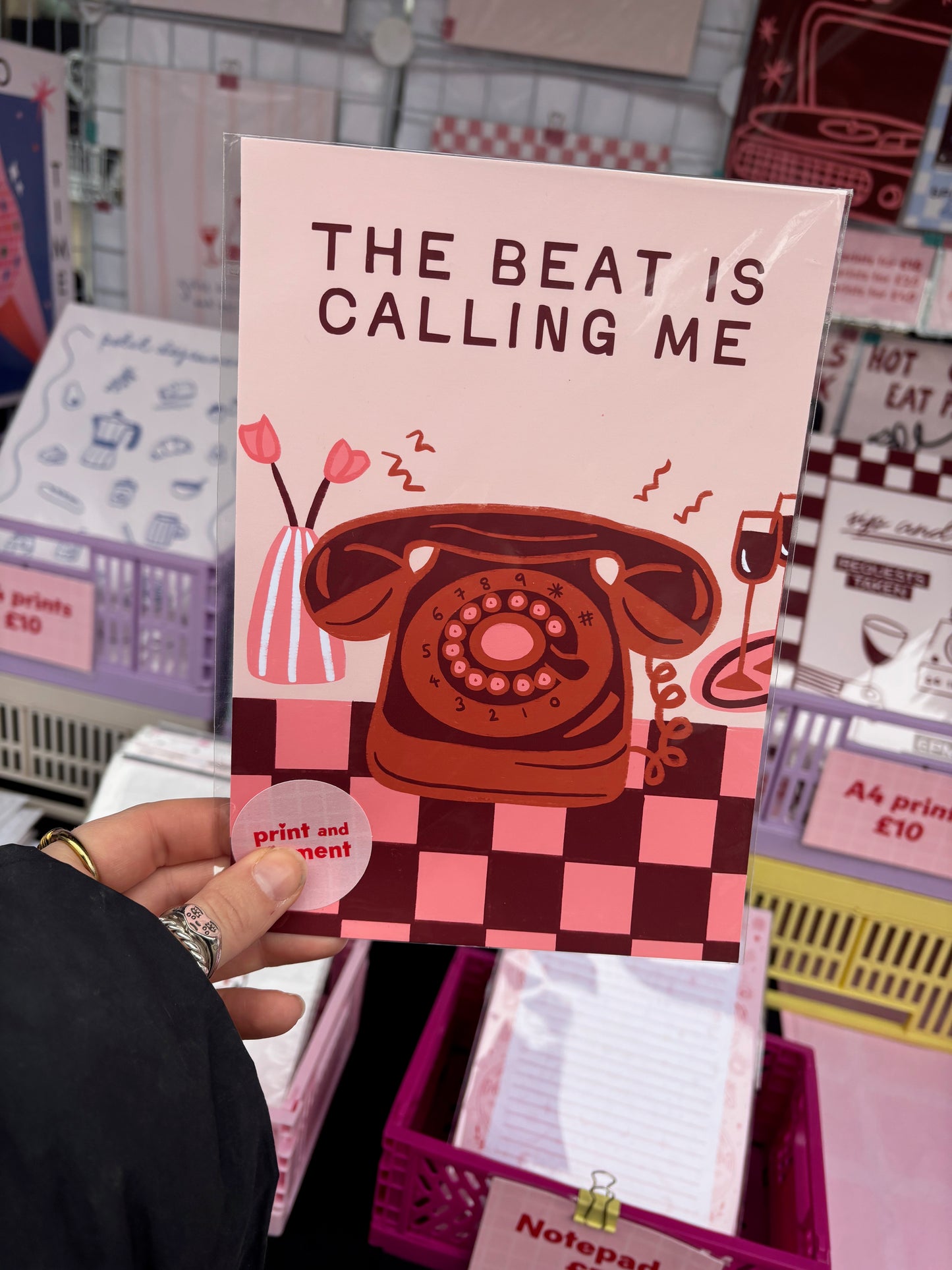The Beat Is Calling Me Retro Music Print