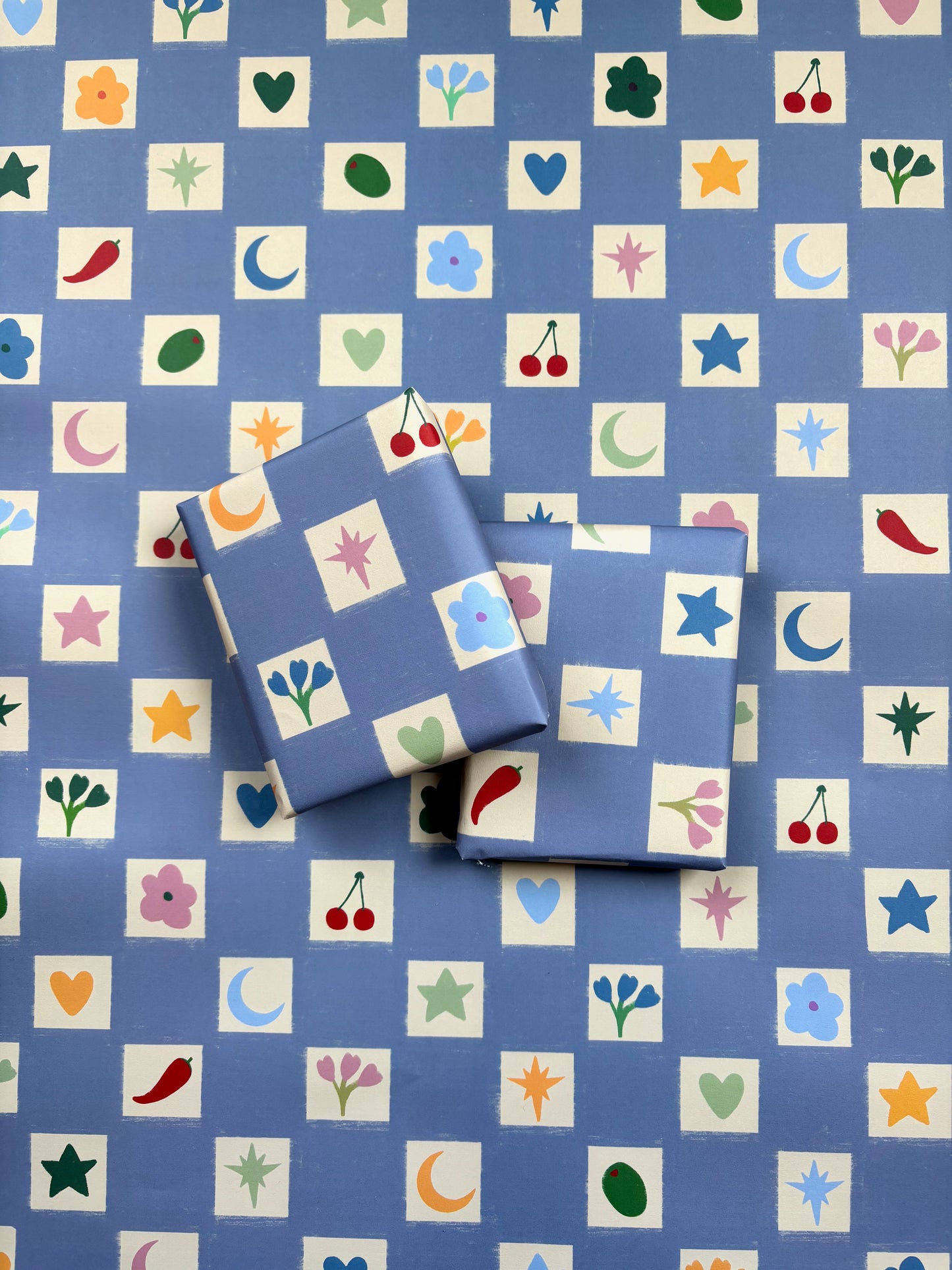 Blue Hand Drawn Party A2 Wrapping Paper Sheet