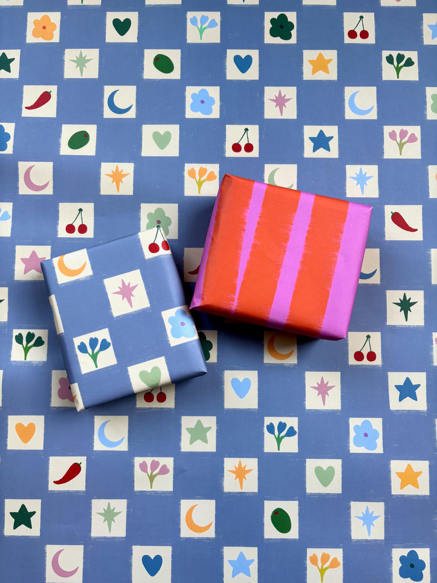 Pink and Orange Stripe A2 Wrapping Paper Sheet