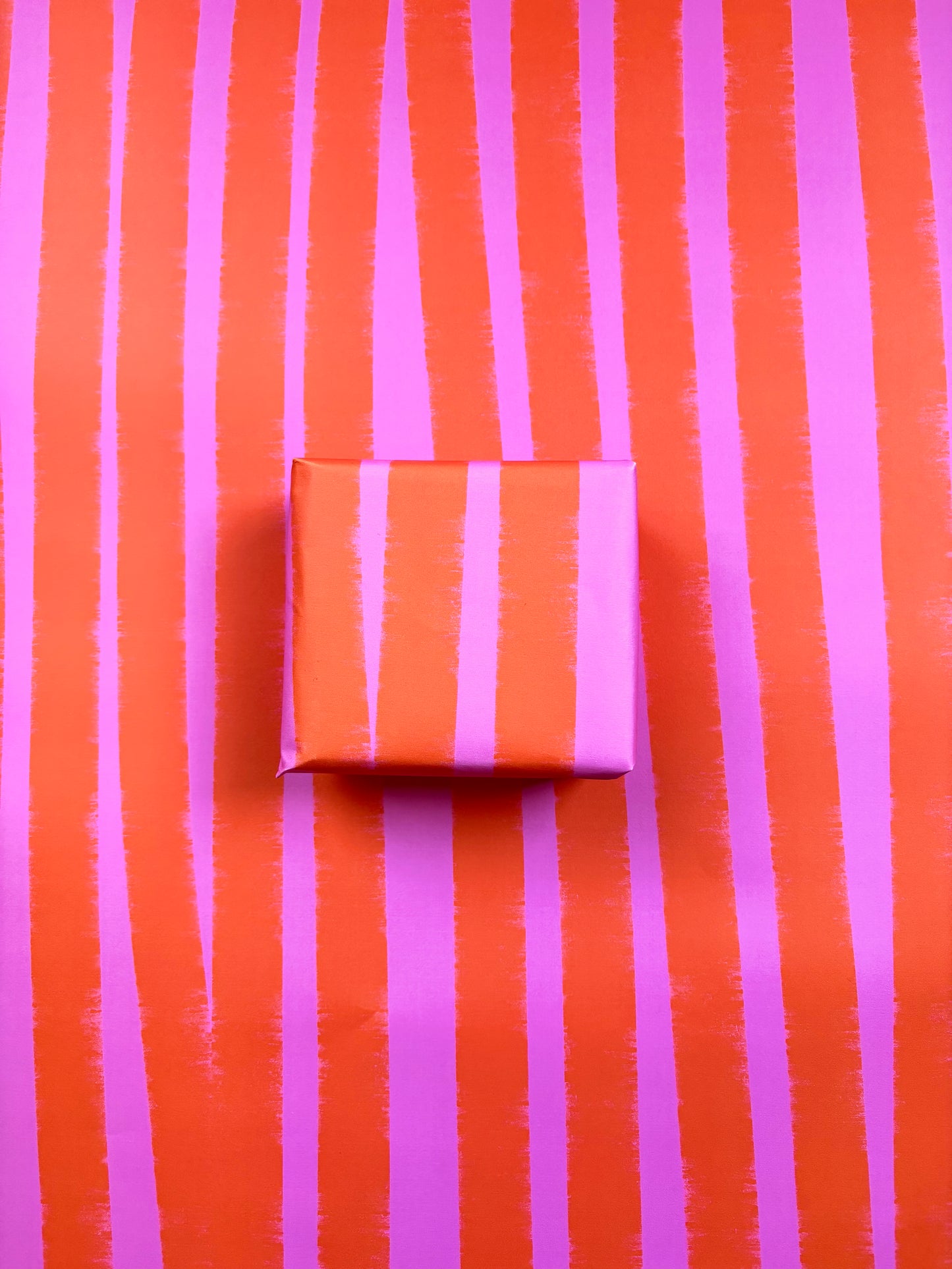 Pink and Orange Stripe A2 Wrapping Paper Sheet