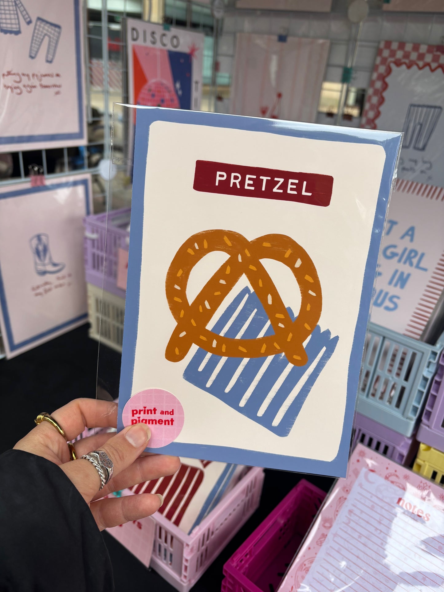 Pretzel Hand Drawn print