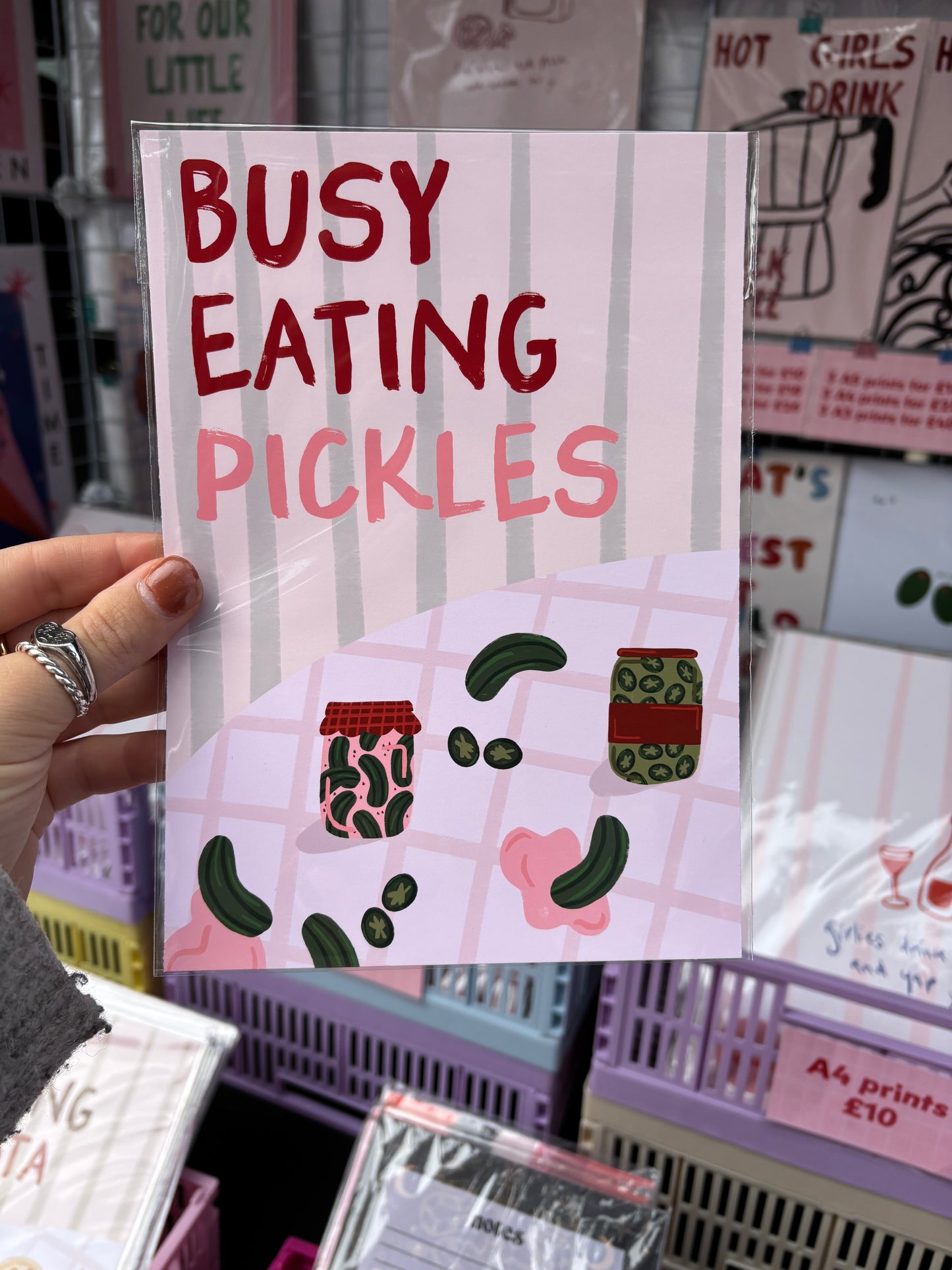 Busy Eating Pickles Gherkin Print