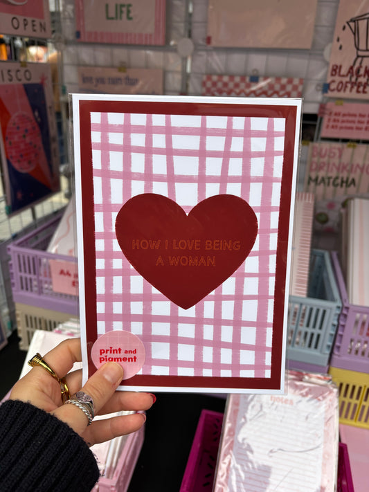 How I Love Being a Woman Checkered print