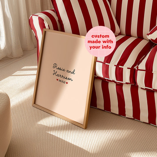 Personalised Couples Special Date Print
