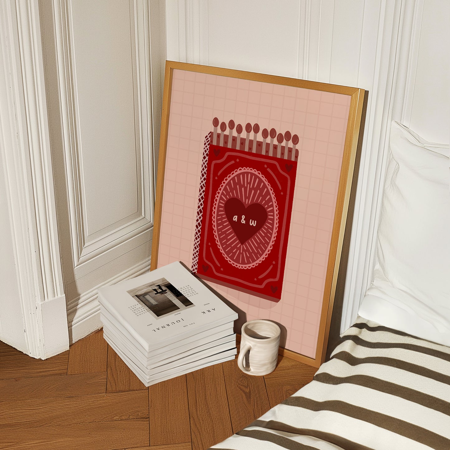 Personalised Couples Vintage Matchbox Love Print