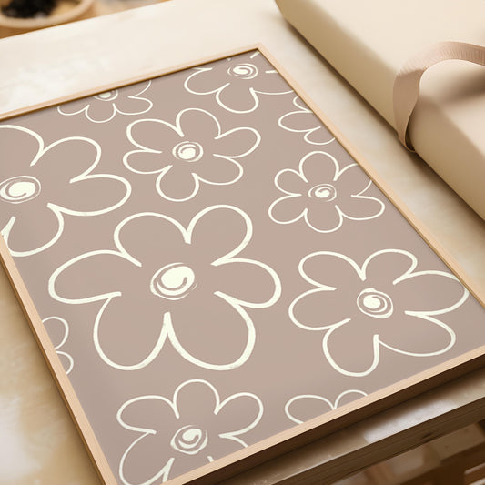 Minimalist Daisies Hand Drawn Print