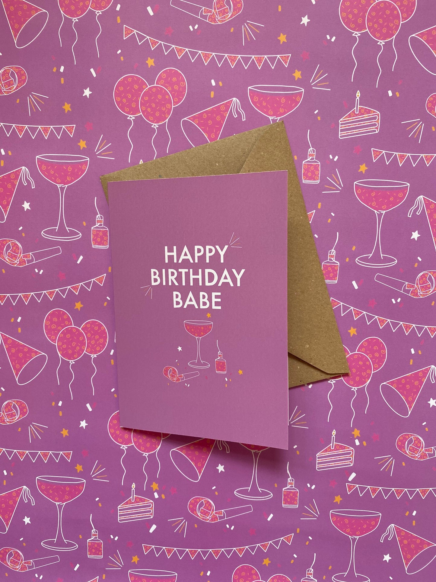 Birthday Babe Pink A2 Wrapping Paper Sheet