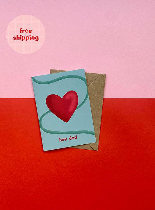 Best Dad Love Heart Card