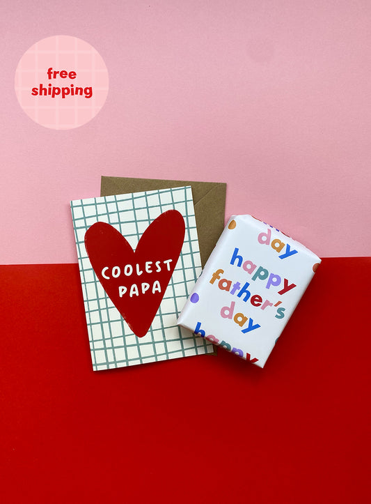 Coolest Papa Checkered Card