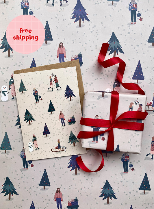 Illustrated Christmas Characters Card