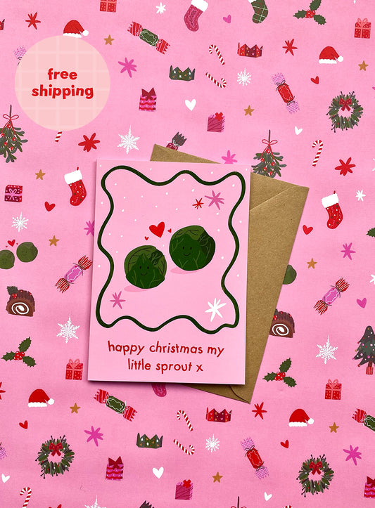 Happy Christmas My Little Sprout Christmas Card