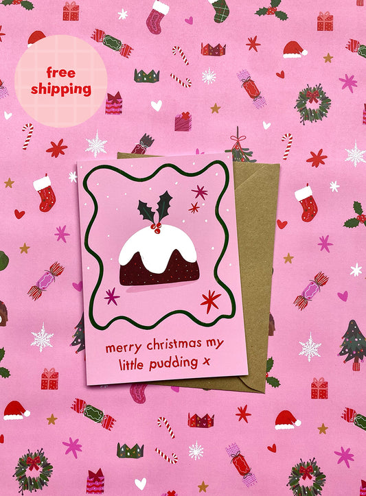 Merry Christmas My Little Pudding Christmas Card