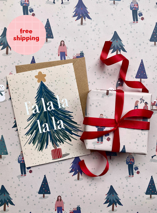 Fa La La Christmas Tree Card