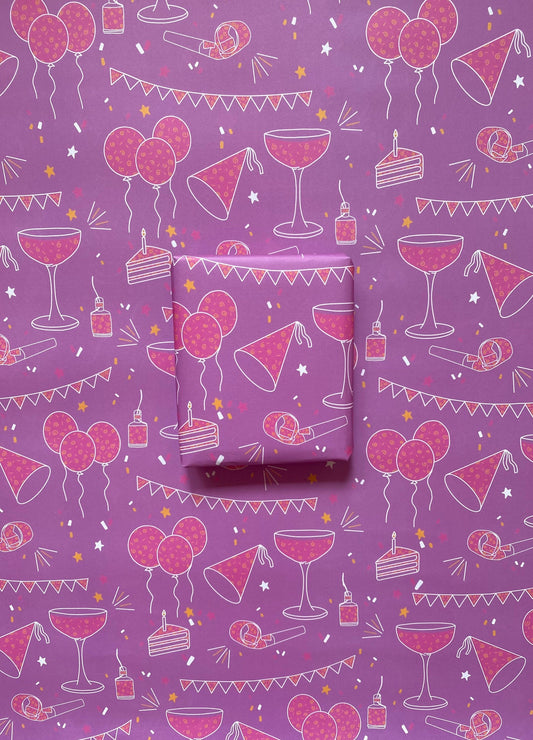 Birthday Babe Pink A2 Wrapping Paper Sheet