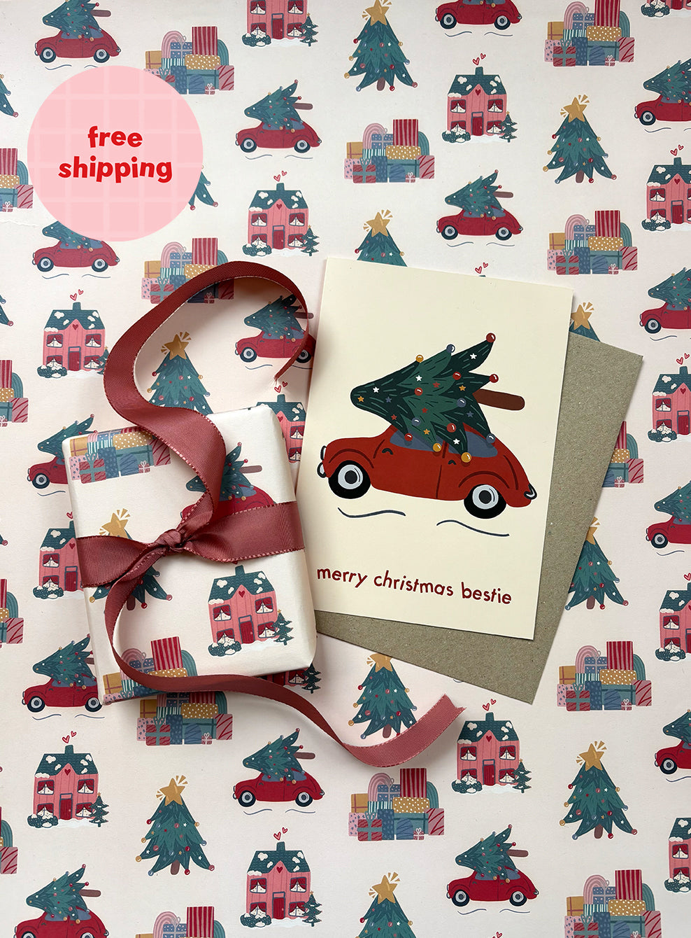 Merry Christmas Bestie Festive Card