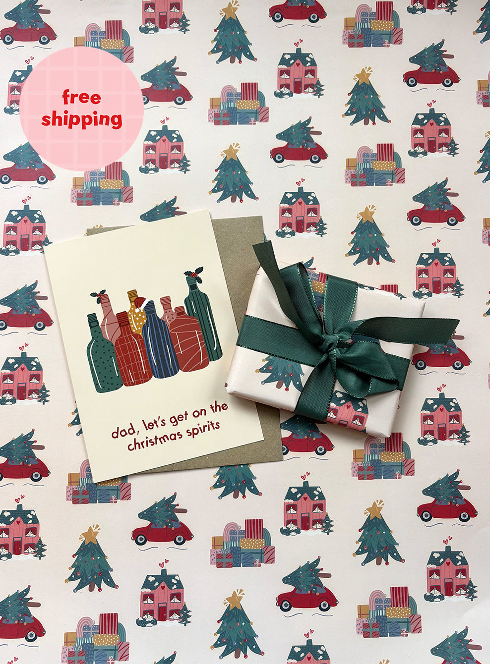 Dad, Let's Get On The Christmas Spirits Festive Card