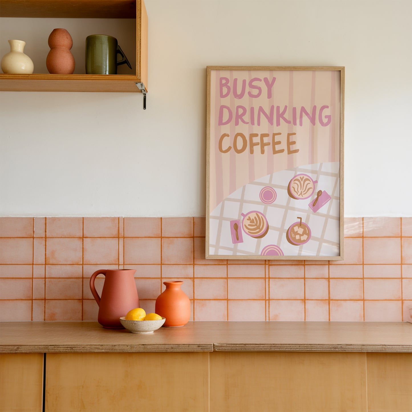 Busy Drinking Coffee – Coffee Shop Print