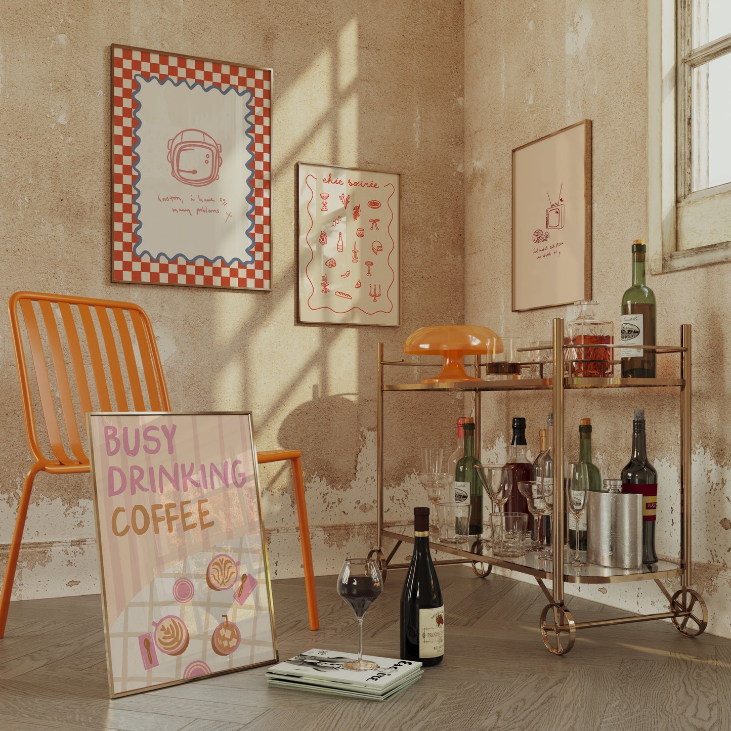 Busy Drinking Coffee – Coffee Shop Print